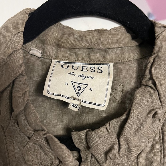 GUESS MOSS GREEN CARGO SHORT SLEEVE ZIP UP CARDIGAN VINTAGE JACKET - Picture 3 of 5